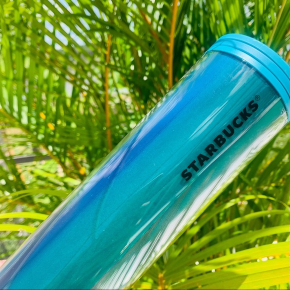 Starbucks Teal Iridescent Hot Tumbler Ombre Blue Cold Cup 16oz Insulated NWT - Picture 4 of 16